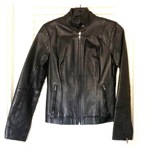 BB Dakota black leather moto jacket